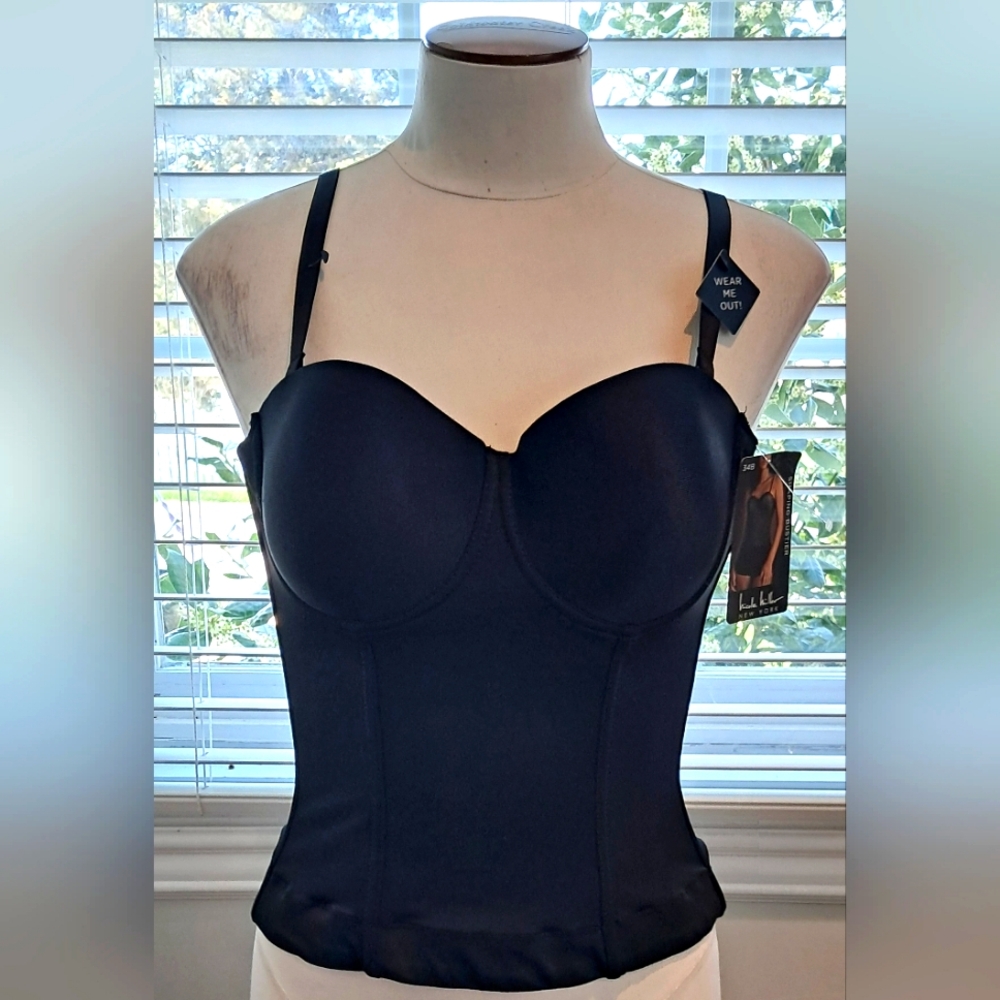 Nicole Miller New York Black Shaping Bustier Sz 34B NWT